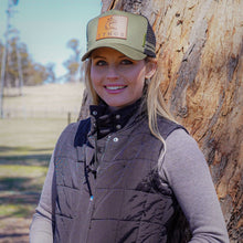 Load image into Gallery viewer, Ethos Badge Trucker Hat in Olive